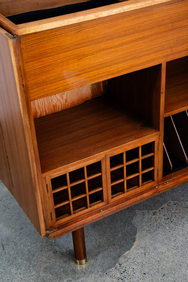 Mid Century Modern Credenza Audio Cabinet Vinyl Storage Teak Renzo Rutili Mcm - Image 10