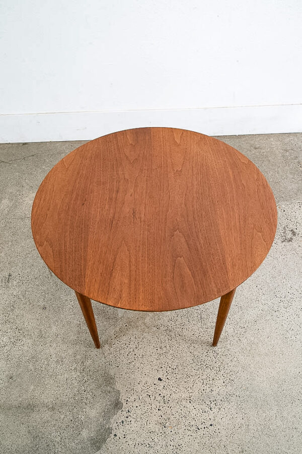 Mid Century Modern End Table Side Round Heritage Henredon Walnut Vintage Mcm - Image 3