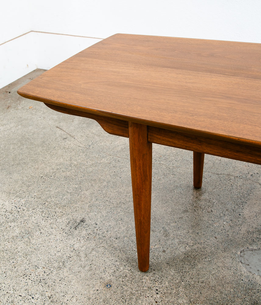 Mid Century Modern Coffee Table Walnut Heritage Henredon Vintage Surfboard Mcm - Image 8