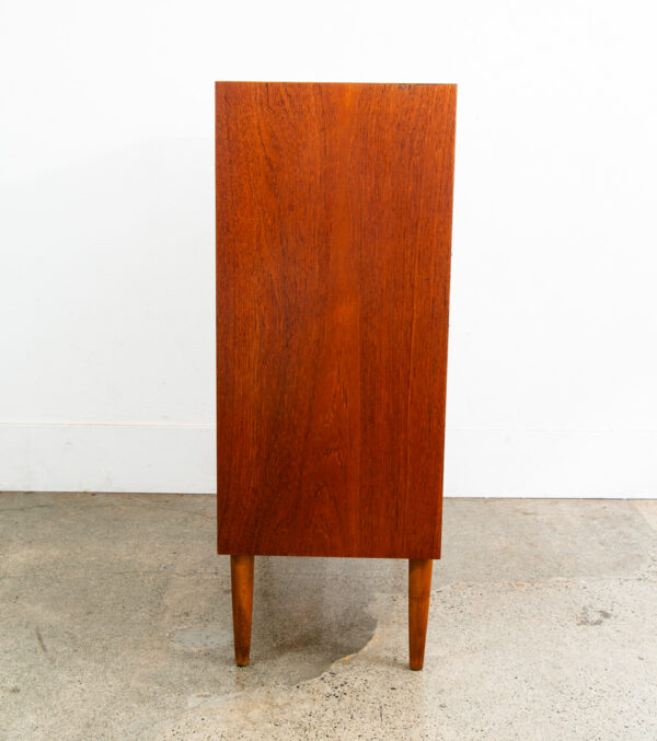 Mid Century Danish Modern Dresser Highboy 6 Drawer Teak Denmark Compact 30.5"W - Image 3