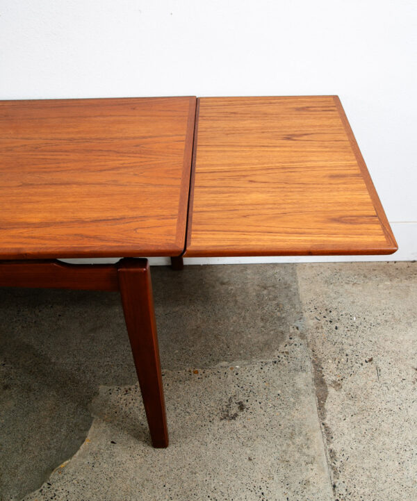 Mid Century Danish Modern Dining Table Teak Extension 2 Draw Leaf Denmark Mcm - Image 9