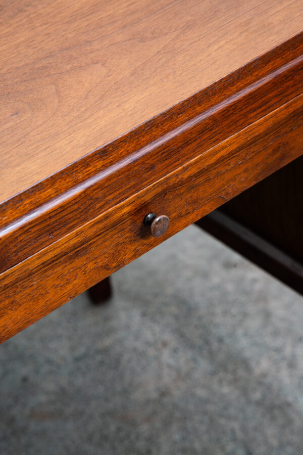 Mid Century Modern Desk Furniture Solid Walnut 3 Drawers Mcm Floating Vintage - Image 11