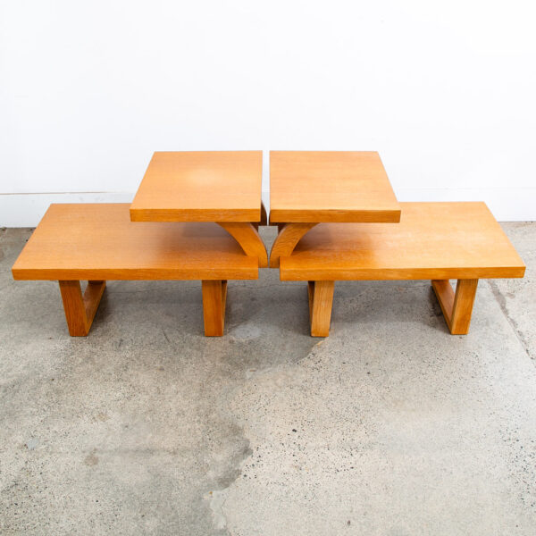 Mid Century Modern Nightstands Side Tables End Step Up Oak Mcm Vintage Blonde - Image 4
