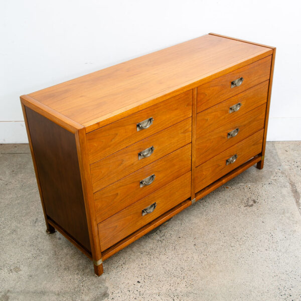 Mid Century Modern Credenza Dresser 8 Drawer Walnut Wood Danish Tung Si Vintage - Image 9
