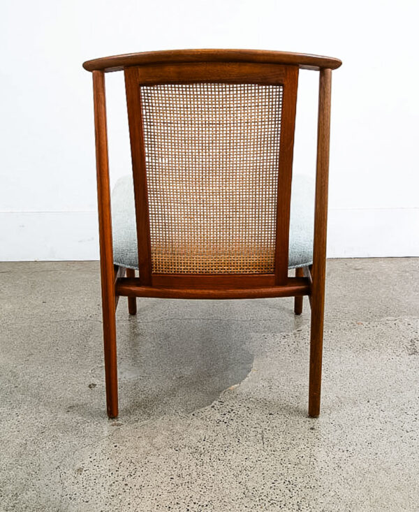 Mid Century Danish Modern Lounge Chair Folke Ohlsson Dux Sweden Cane Back Walnut - Image 5