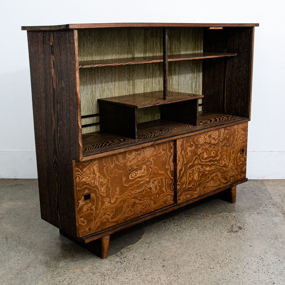 Vintage Cha Tansu Tea Cabinet Japanese Sliding Door Japan Custom Keyaki Wood - Image 9