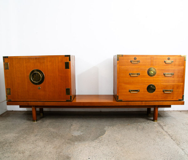 Mid Century Modern Credenza Bench Hutch Cabinet Dresser Teak Renzo Rutili Mcm - Image 3
