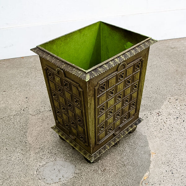 Mid Century Danish Modern Wastebasket Trash Can Bin Paper Basket Green Waste 70s - Image 6