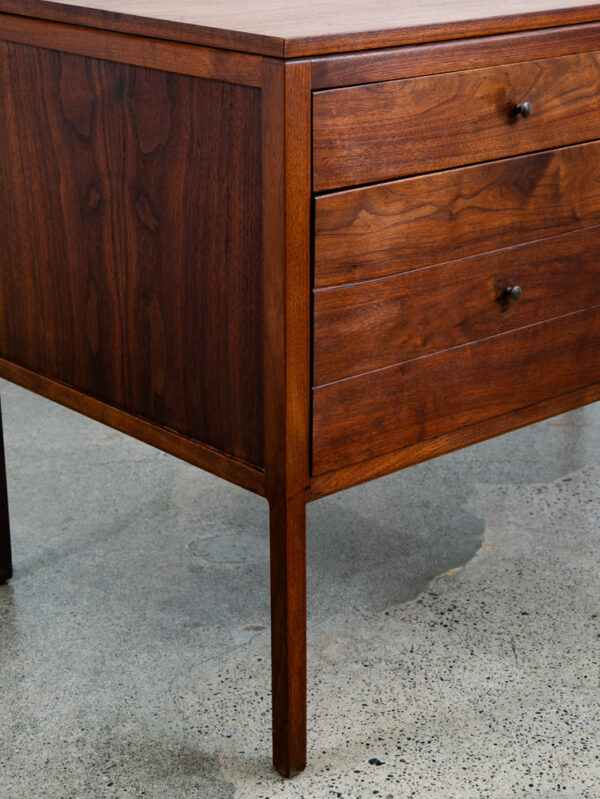 Mid Century Modern Desk Furniture Solid Walnut 3 Drawers Mcm Floating Vintage - Image 12