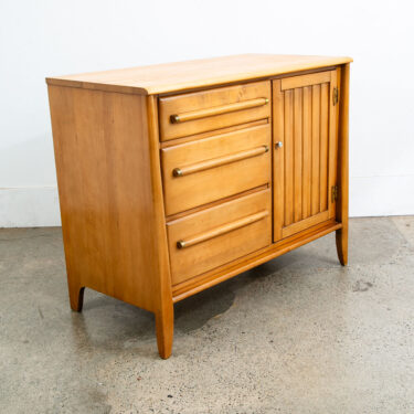 Mid Century Modern Credenza Cabinet Drawer Birch Blonde Door Storage Compact Mcm