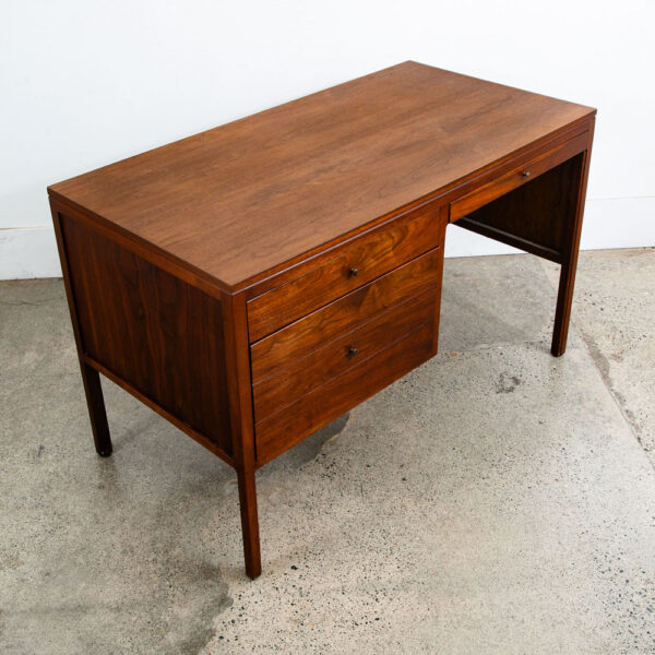Mid Century Modern Desk Furniture Solid Walnut 3 Drawers Mcm Floating Vintage - Image 9