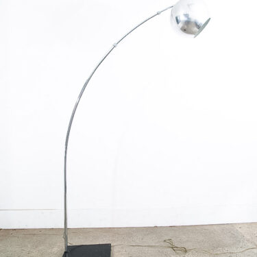 Mid Century Modern Floor Lamp Arc Overhang Floor Cast Iron Silver Chrome Light