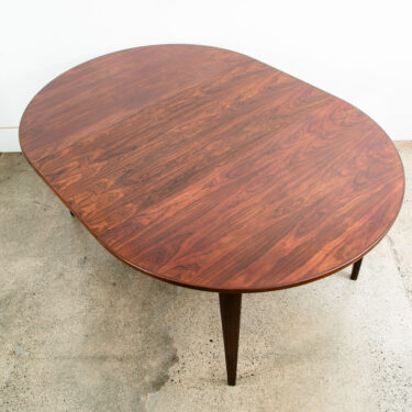 Mid Century Danish Modern Dining Table Oval Rosewood Extension x1 Denmark Round