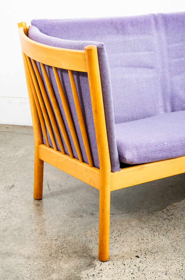 Mid Century Danish Modern Sofa Couch Erik Jorgensen Purple 2 Seat Denmark Wood - Image 7