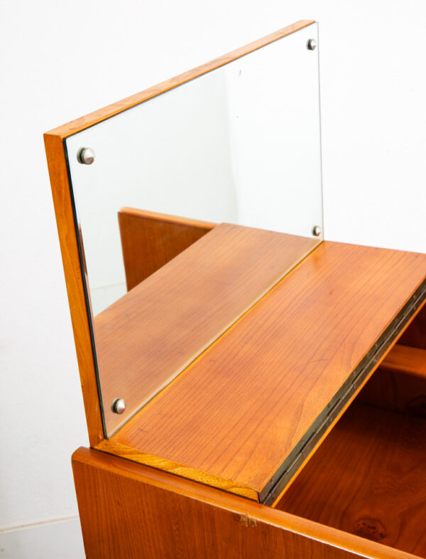 Mid Century Danish Modern Desk Vanity Office Wood 5 Drawers Denmark Mirror Mcm - Image 6