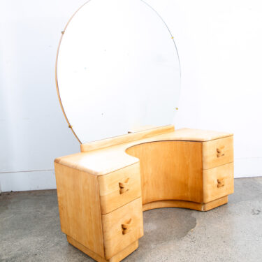 Mid Century Modern Vanity Dressing Table Heywood Wakefield Rio Round Mirror Mcm