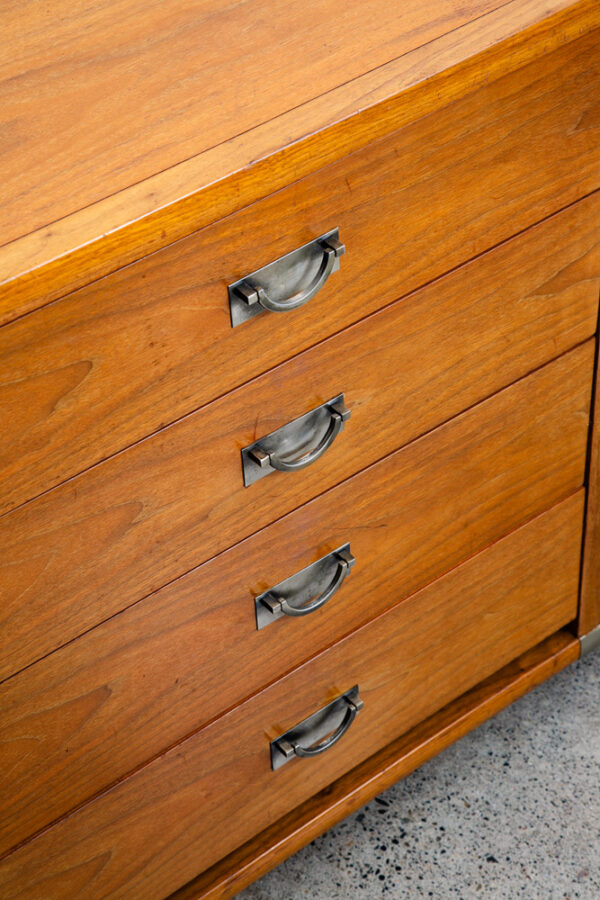 Mid Century Modern Credenza Dresser 8 Drawer Walnut Wood Danish Tung Si Vintage - Image 12