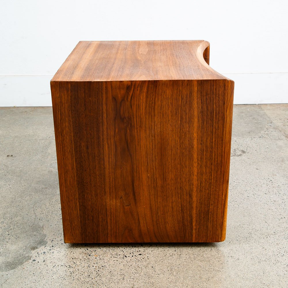 Mid Century Modern Nightstand End Side Table Walnut 2 Drawer Johnson Paul Frankl - Image 4