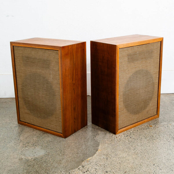 Mid Century Modern Speakers Knight Set KN820 Walnut Audiophile Hifi Pair Vintage