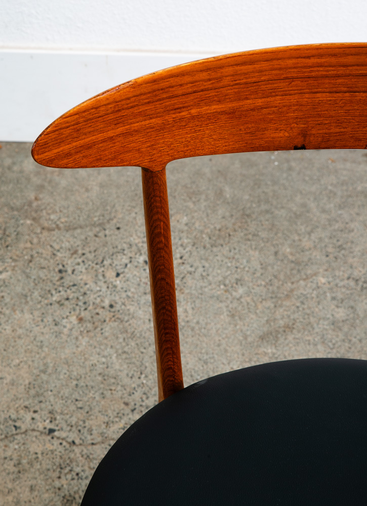 Mid Century Danish Modern Dining Chair Set Pair Two Kurt Ostervig Black Teak Oak - Image 12