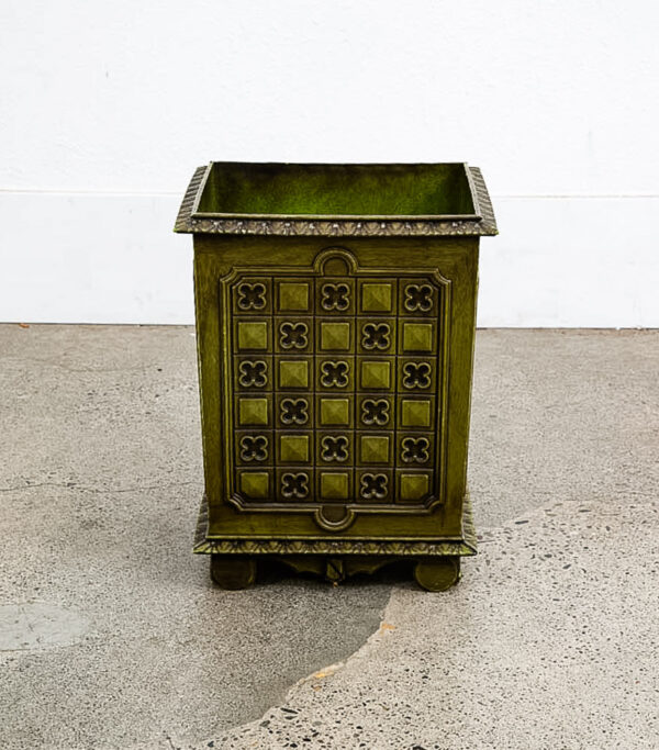Mid Century Danish Modern Wastebasket Trash Can Bin Paper Basket Green Waste 70s - Image 4