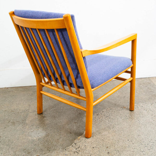 Mid Century Danish Modern Lounge chair Ole Erik Jorgensen Purple Fabric Wood Mcm - Image 4