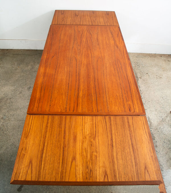 Mid Century Danish Modern Dining Table Teak Extension 2 Draw Leaf Denmark Mcm - Image 3