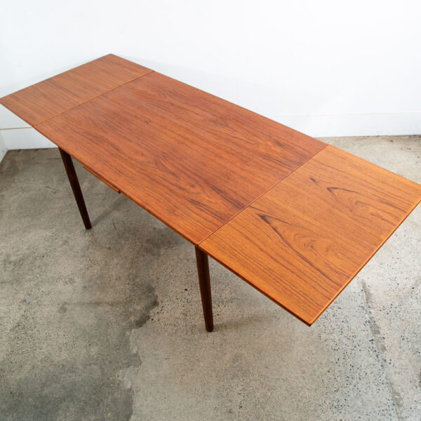 Mid Century Danish Modern Dining Table Teak Extension 2 Draw Leaf Denmark Mcm - Image 3