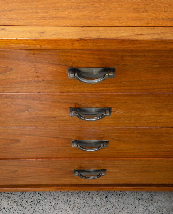 Mid Century Modern Credenza Dresser 8 Drawer Walnut Wood Danish Tung Si Vintage - Image 8
