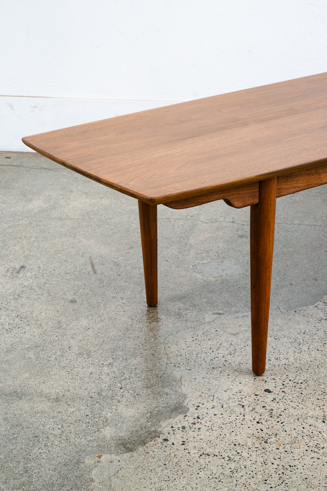 Mid Century Modern Coffee Table Walnut Heritage Henredon Vintage Surfboard Mcm - Image 10
