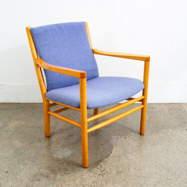Mid Century Danish Modern Lounge chair Ole Erik Jorgensen Purple Fabric Wood Mcm