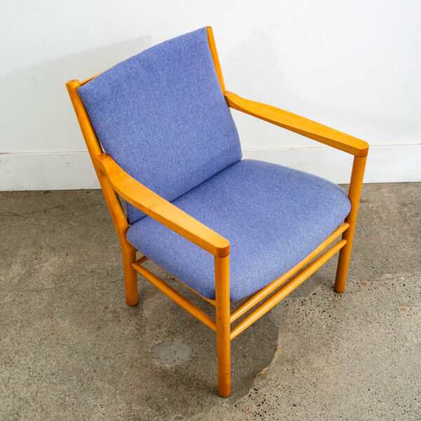Mid Century Danish Modern Lounge chair Ole Erik Jorgensen Purple Fabric Wood Mcm - Image 5