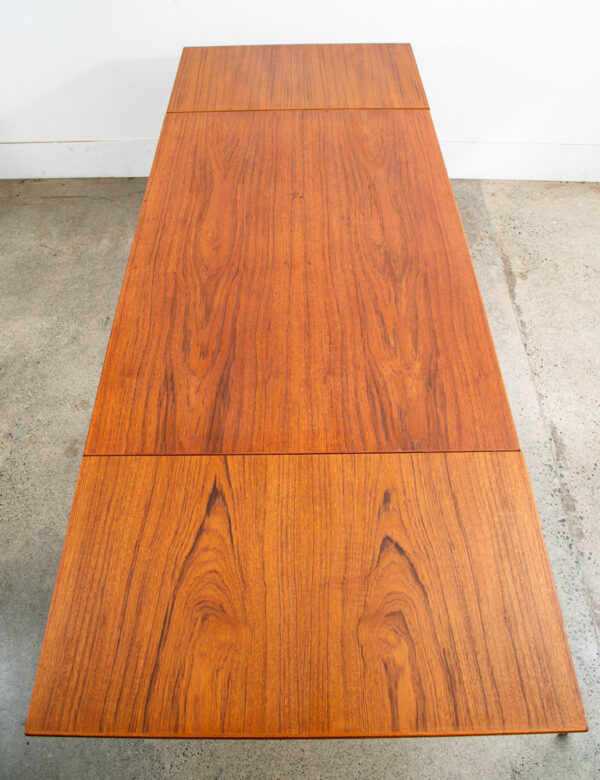 Mid Century Danish Modern Dining Table Teak Extension 2 Draw Leaf Denmark Mcm - Image 2