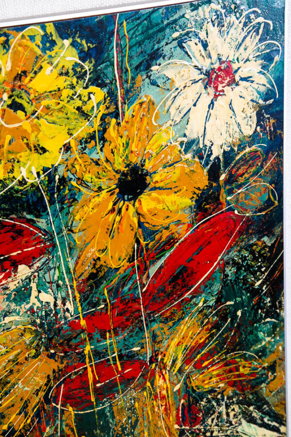 Mid Century Modern Painting Original Art Abstract Flowers Floral Colorful Signed - Image 10