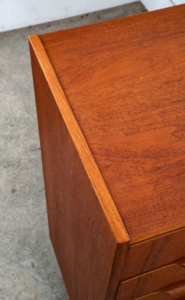 Mid Century Danish Modern Dresser Highboy 6 Drawer Teak Denmark Compact 30.5"W - Image 12
