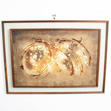 Mid Century Modern Art Original Textured Painting Abstract Expressionist Black Brown