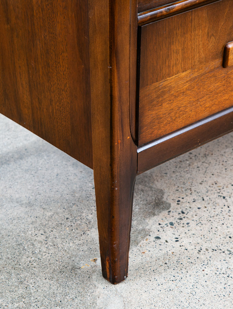 Mid Century Danish Modern Credenza Dresser Walnut 9 Drawer Danish Mcm Vintage - Image 9