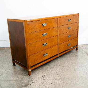 Mid Century Modern Credenza Dresser 8 Drawer Walnut Wood Danish Tung Si Vintage