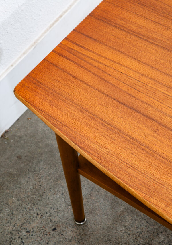 Mid Century Danish Modern Coffee Table Slat Shelf Teak Surfboard Vintage Mcm - Image 9