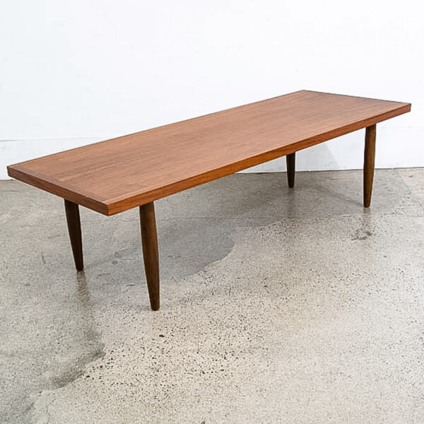 Mid Century Modern Coffee Table American Martinsville Walnut Surfboard Merton Gershun - Image 4