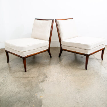 Mid Century Modern Lounge Chairs Slipper T.H. Robsjohn-Gibbings Widdicomb White