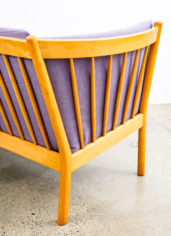 Mid Century Danish Modern Sofa Couch Erik Jorgensen Purple 2 Seat Denmark Wood - Image 9