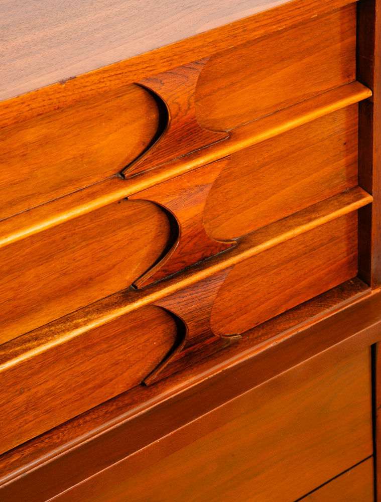 Mid Century Modern Dresser Highboy Kent Coffey 5 Drawer Perspecta Brasilia Wood - Image 10