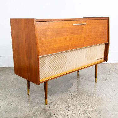 Mid Century Modern Stereo Console Telefunken Record Player Radio Vintage Teak
