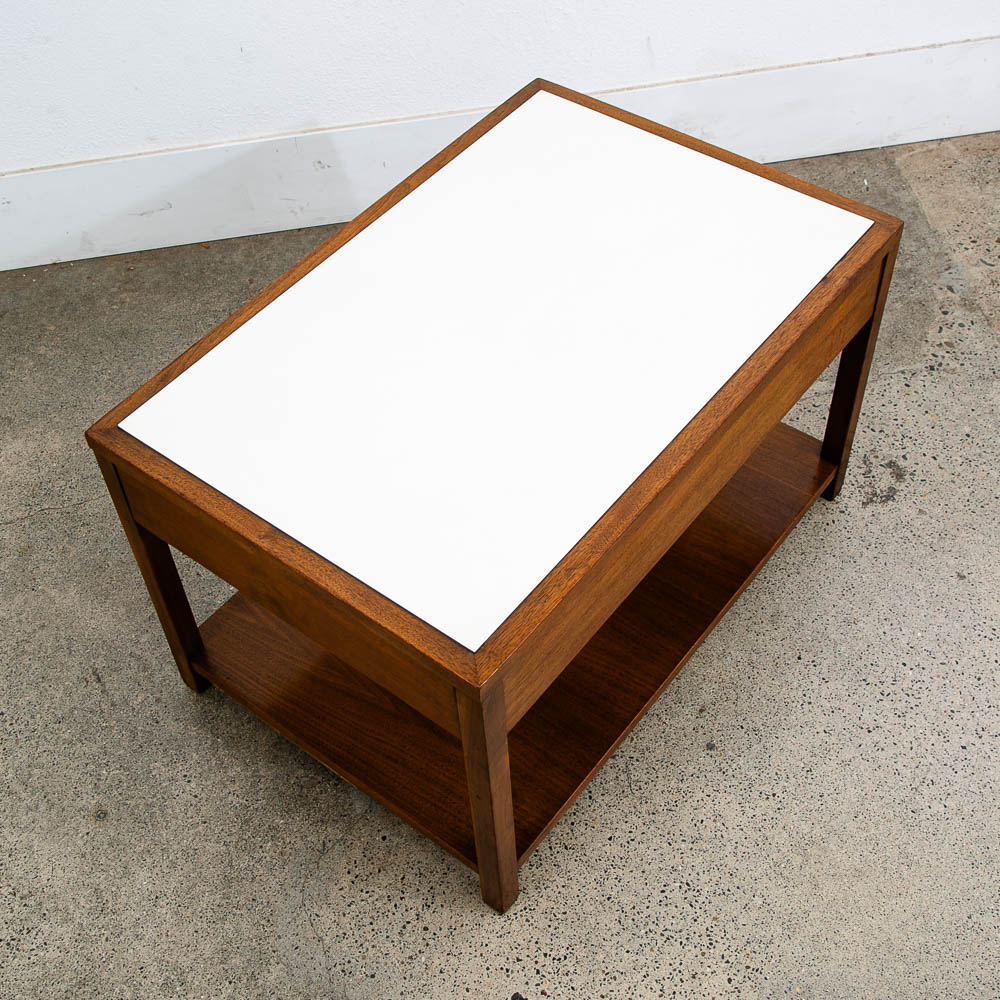 Mid Century Modern Nightstand End Side Table Walnut American Vintage One Drawer - Image 4