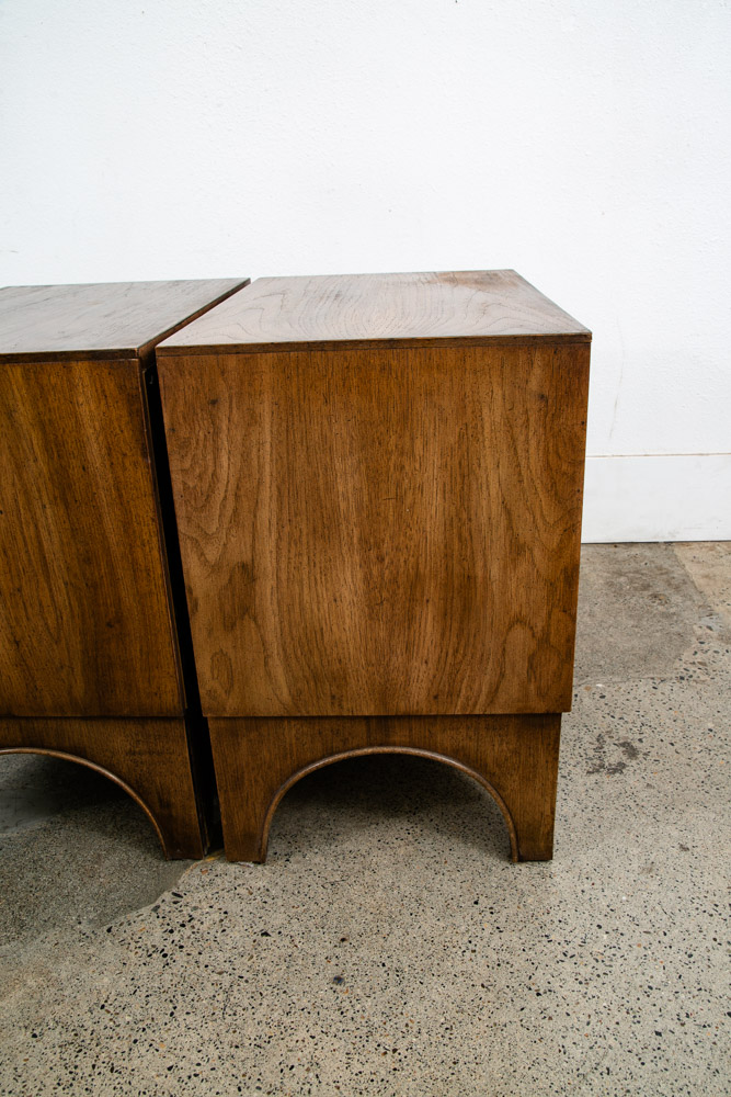 Mid Century Modern Nightstands End Table Side Wood Stanley 2 Drawer Vintage Mcm - Image 11