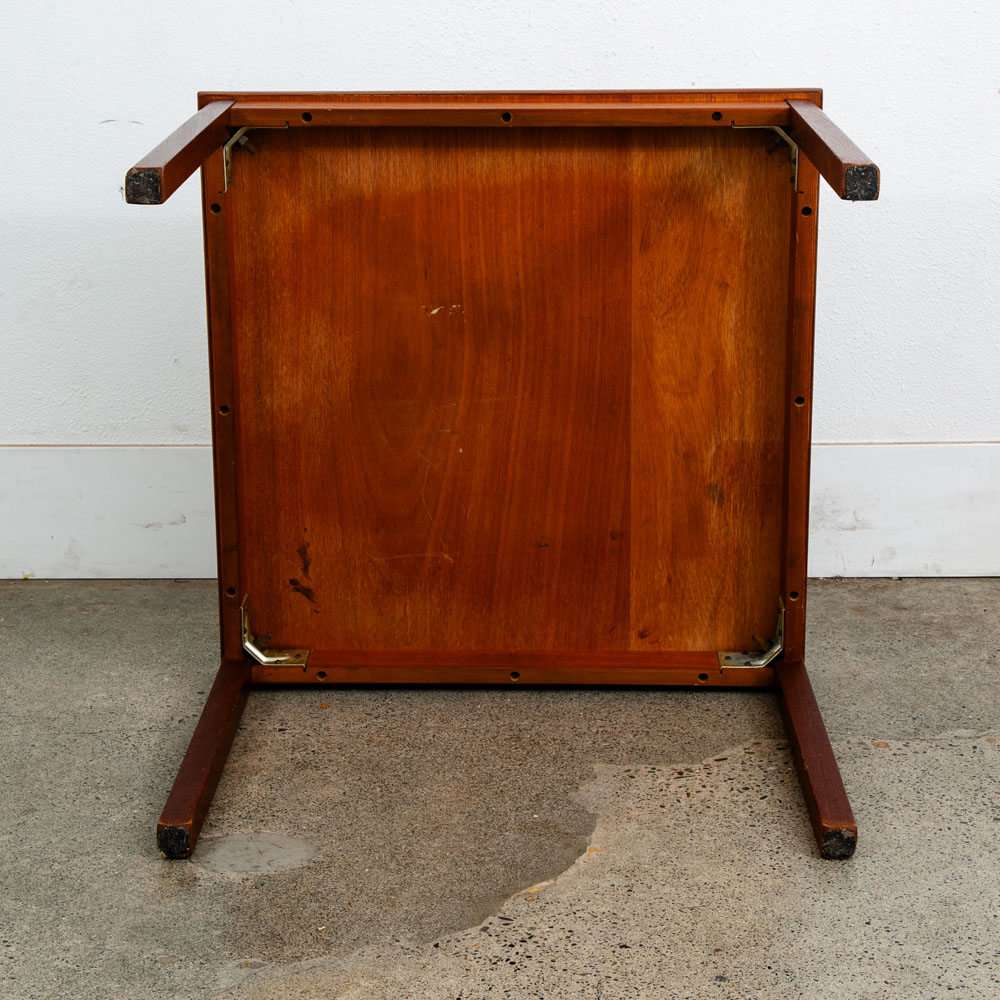 Mid Century Danish Modern Coffee Table Side Square Teak Denmark Coffee Vintage M - Image 12