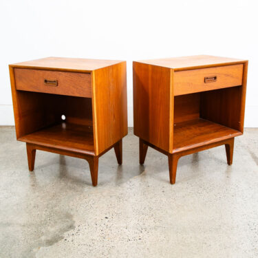Mid Century Danish Modern Nightstands End Side Tables Teak Oak Drawer Mcm