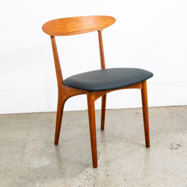 Mid Century Danish Modern Dining Chair Kurt Ostervig Black Teak Oak Round Back