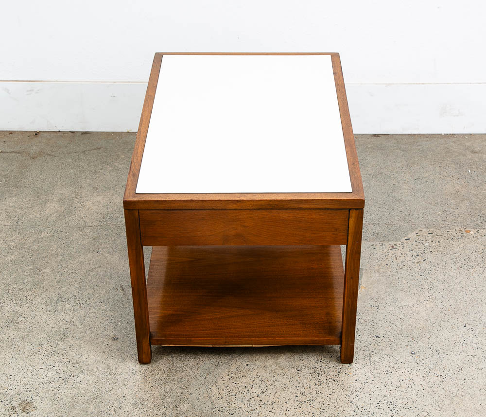 Mid Century Modern Nightstand End Side Table Walnut American Vintage One Drawer - Image 10